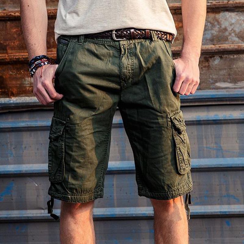 Outdoor Groot Formaat Puur Katoenen Wasgoed Cargo Shorts Multi Pocket Casual Herenshorts