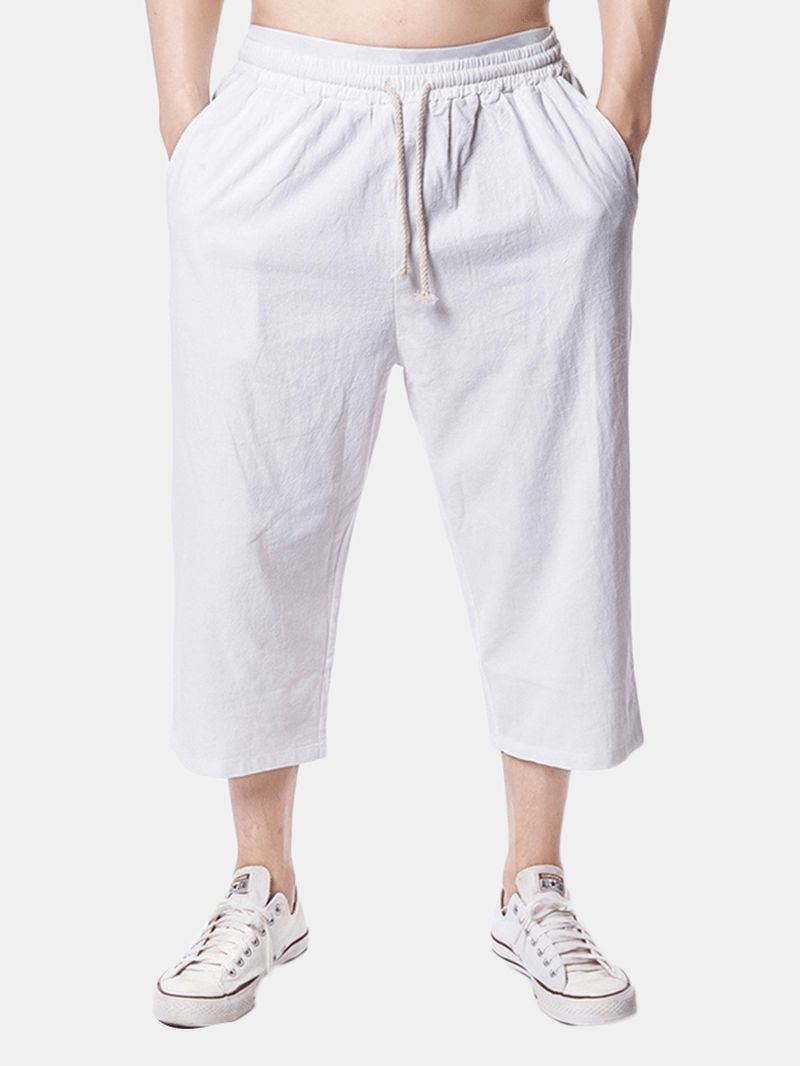 Strand Casual Baggy Linnen Kuitlange Broek