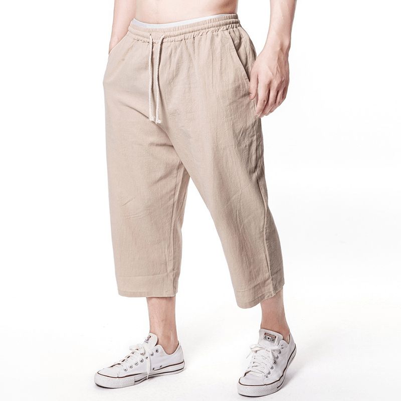 Strand Casual Baggy Linnen Kuitlange Broek