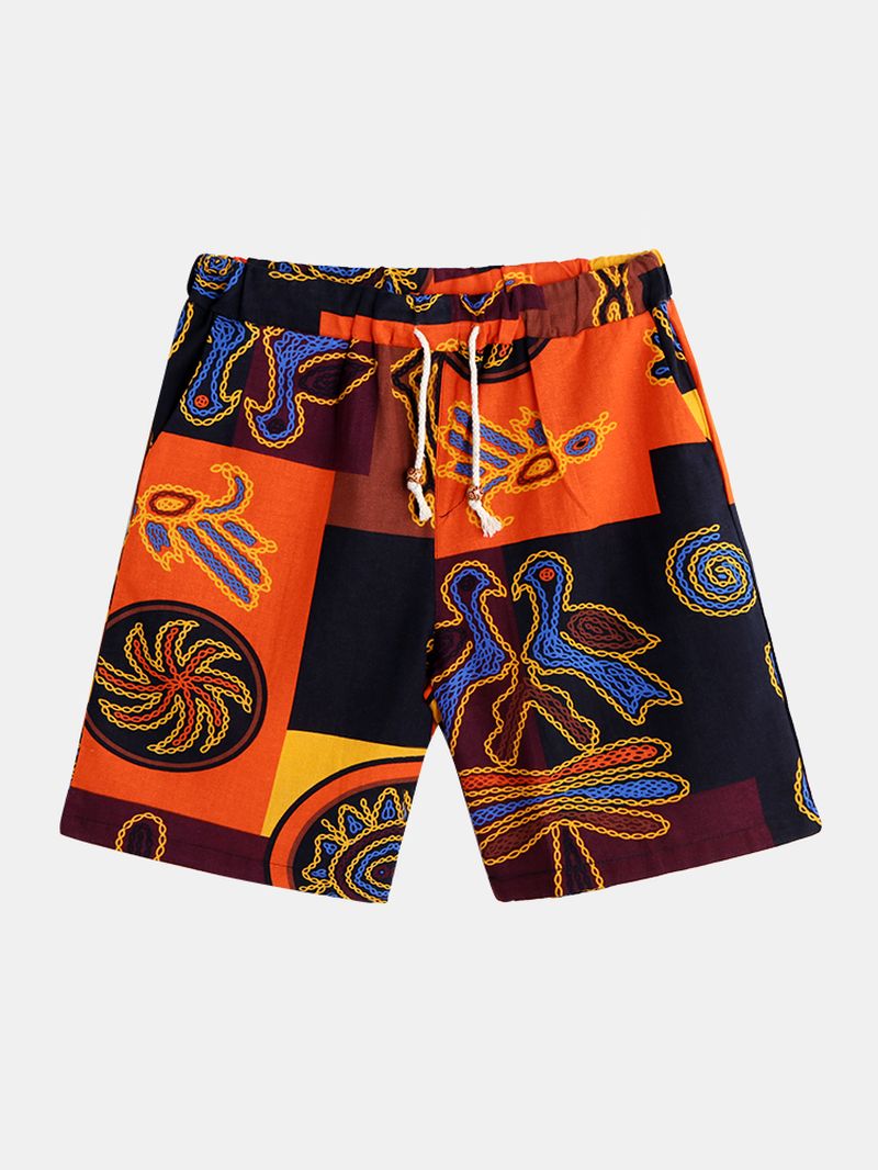 Zomer Casual Shorts Met Etnische Stijl Voor Heren