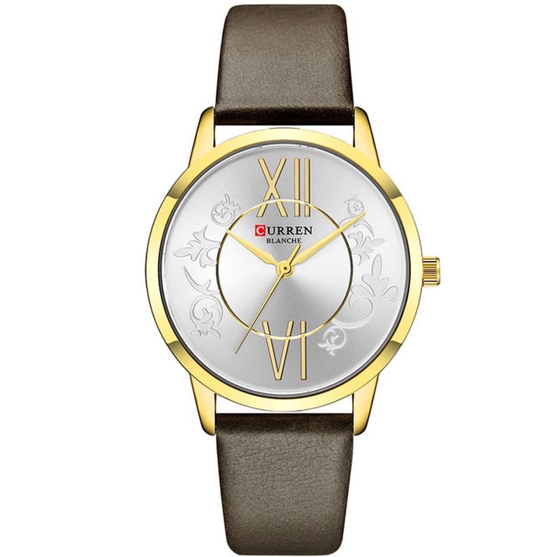 Analoog Casual Stijl Dames Polshorloge Lederen Band Quartz Horloge