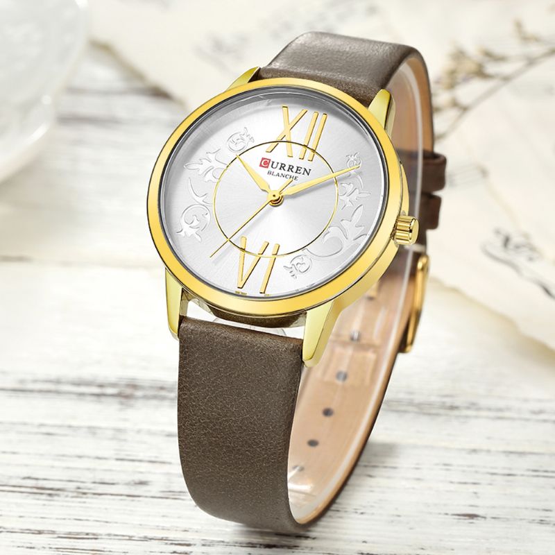 Analoog Casual Stijl Dames Polshorloge Lederen Band Quartz Horloge