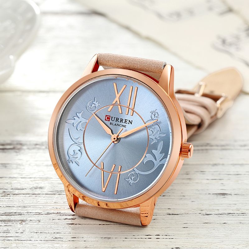 Analoog Casual Stijl Dames Polshorloge Lederen Band Quartz Horloge