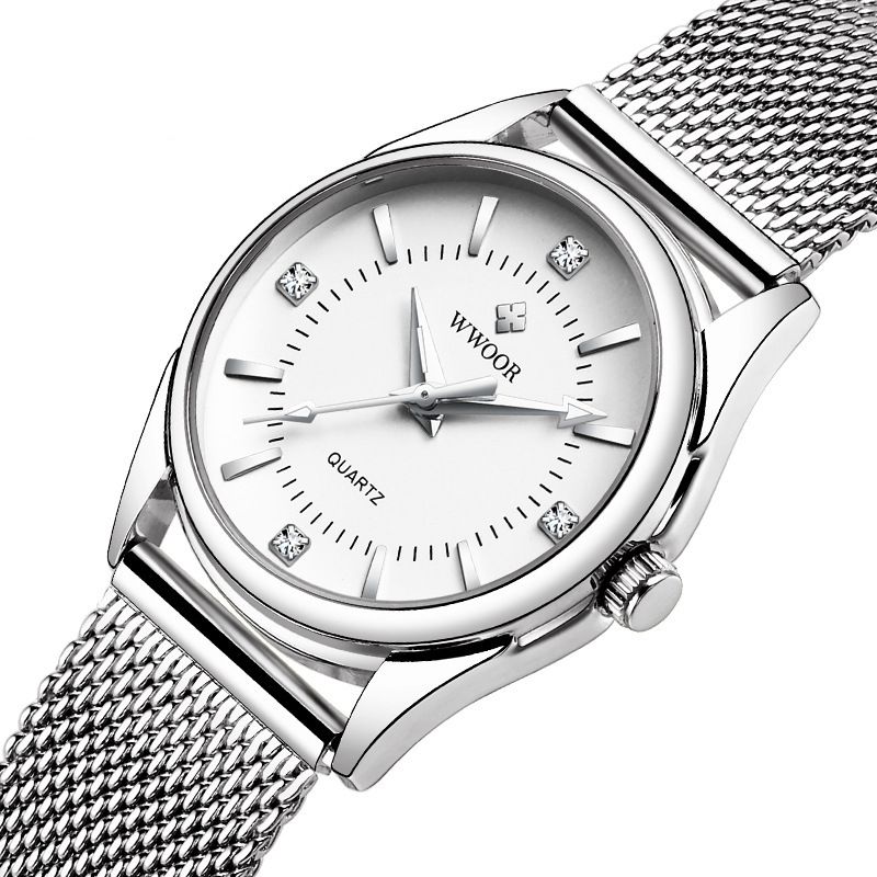 Casual Stijl Dames Polshorloge Kleine Wijzerplaat Volledig Stalen Quartz Horloge