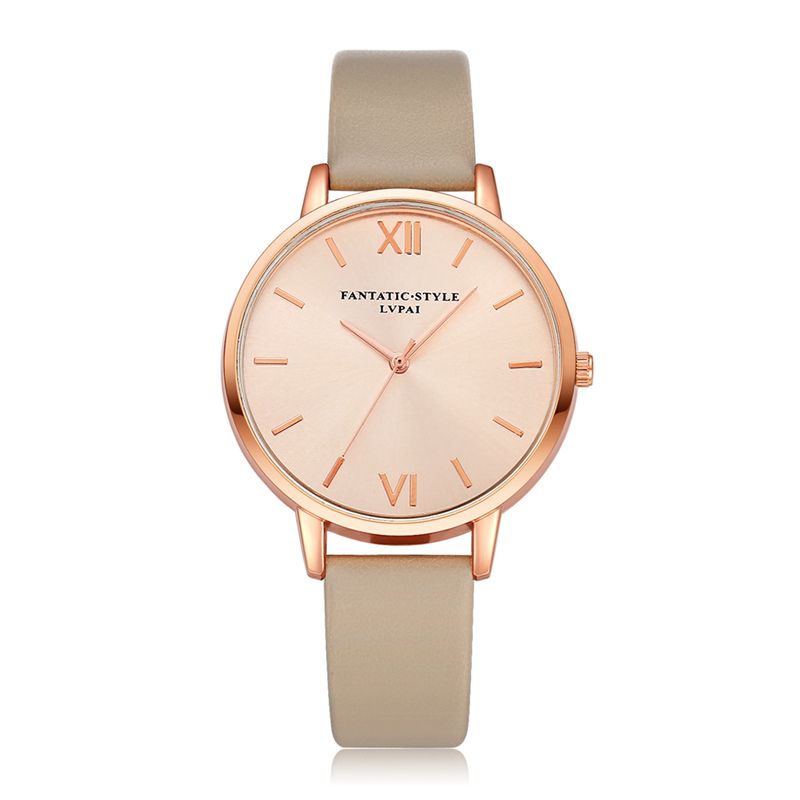 Casual Stijl Pu Lederen Band Cloc Kladies Polshorloge Quartz Horloge