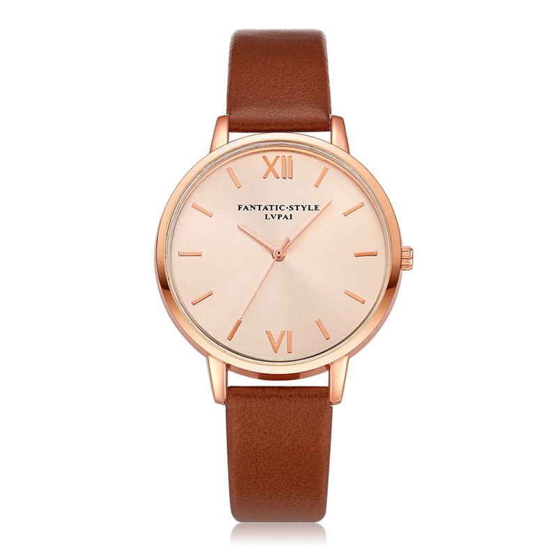 Casual Stijl Pu Lederen Band Cloc Kladies Polshorloge Quartz Horloge