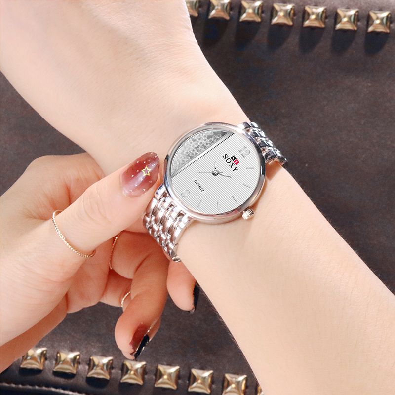 Crystal Casual Stijl Dames Polshorloge Uniek Design Quartz Horloge