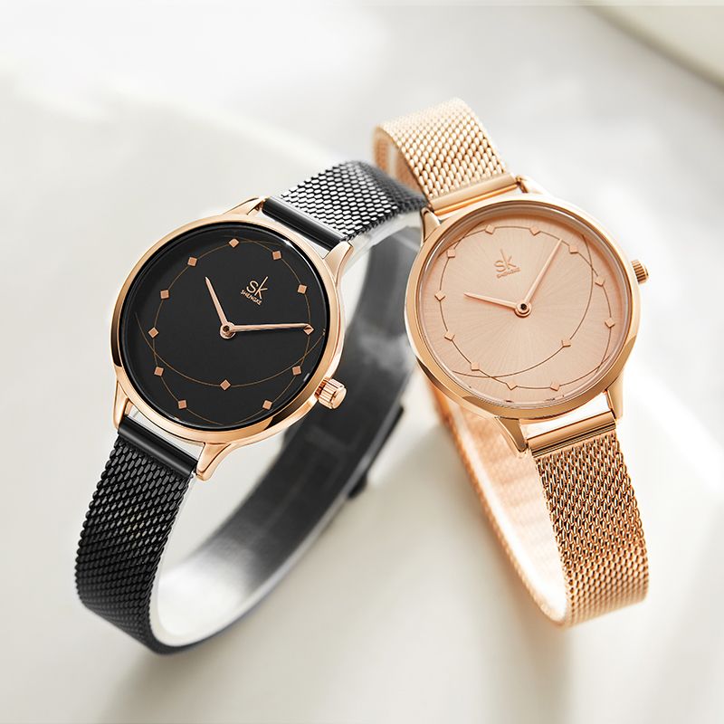 Dames Metalen Band Luxe Stijl Waterdichte Dames Jurk Dames Quartz Horloge