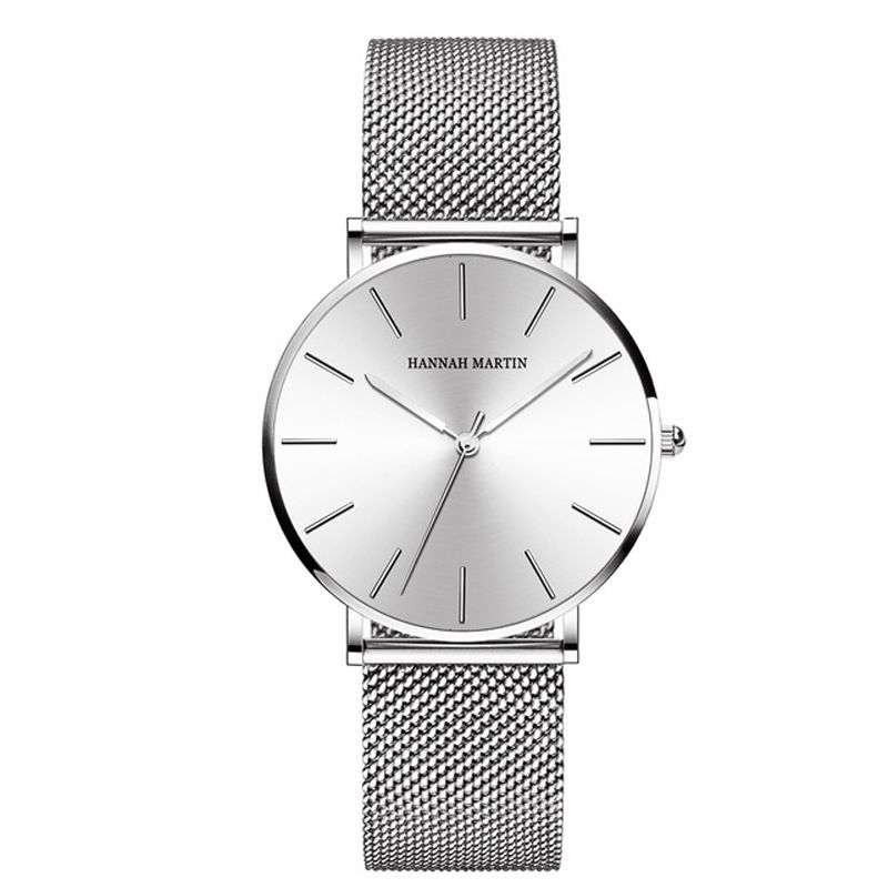 Eenvoudig Dameshorloge Elegante Metalen Behuizing Roestvrij Stalen Band Vrouwelijk Quartz Horloge