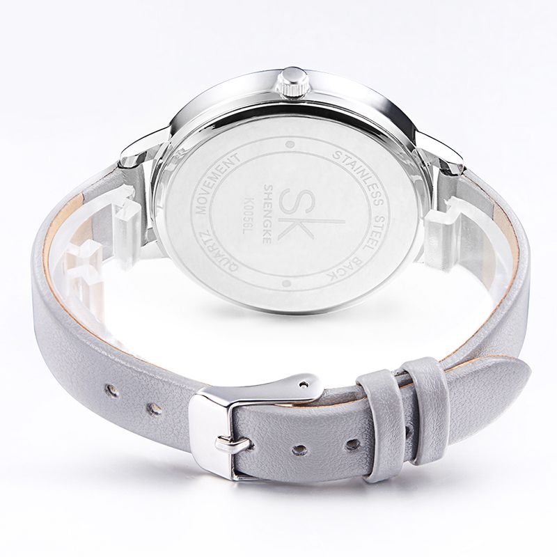 Eenvoudig Design Dames Polshorloge Casual Stijl Lederen Band Quartz Horloges