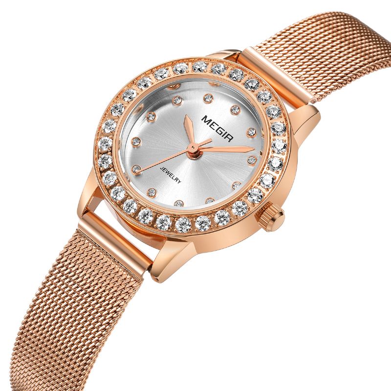 Elegant Design Dames Polshorloge Echt Lederen Band Quartz Horloge