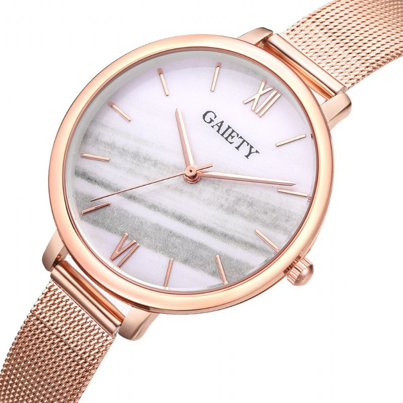 Kleurrijk Rose Gold Steel Band Dames Polshorloge Ultradun Quartz Horloge