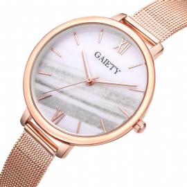 Kleurrijk Rose Gold Steel Band Dames Polshorloge Ultradun Quartz Horloge