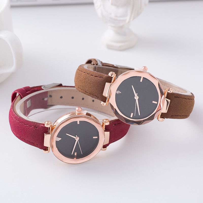 Lederen Band Dames Kristallen Jurk Dames Quartz Horloge