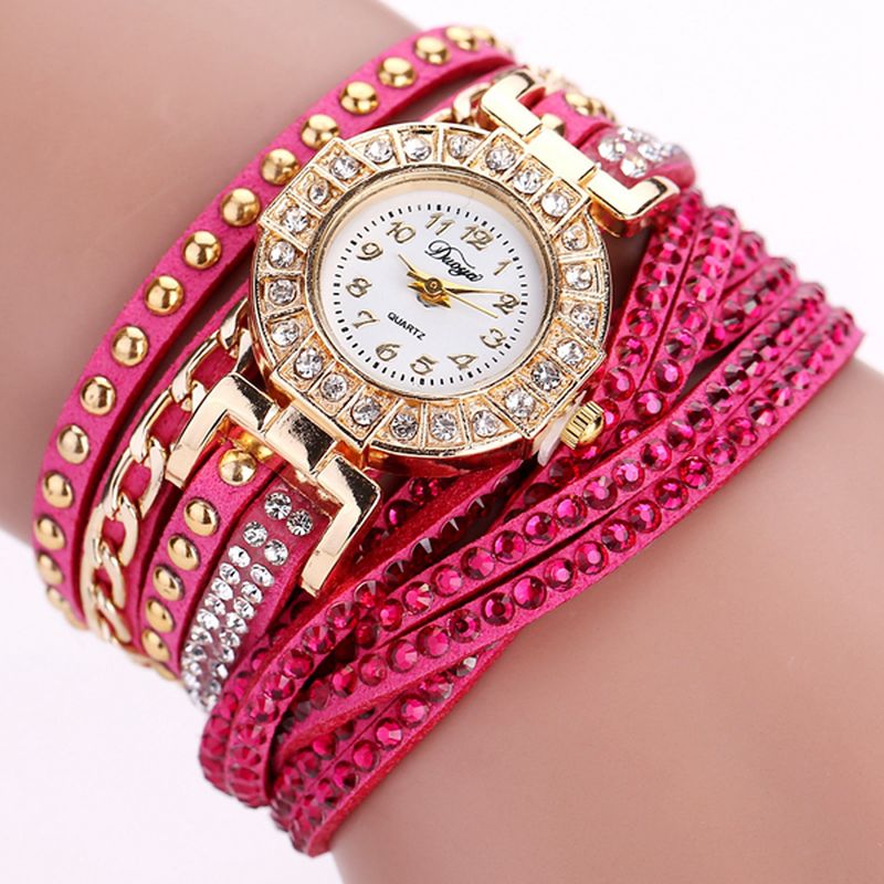 Luxe Nation Style Crystal Gouden Armband Horloge Dames Vintage Quartz Horloges
