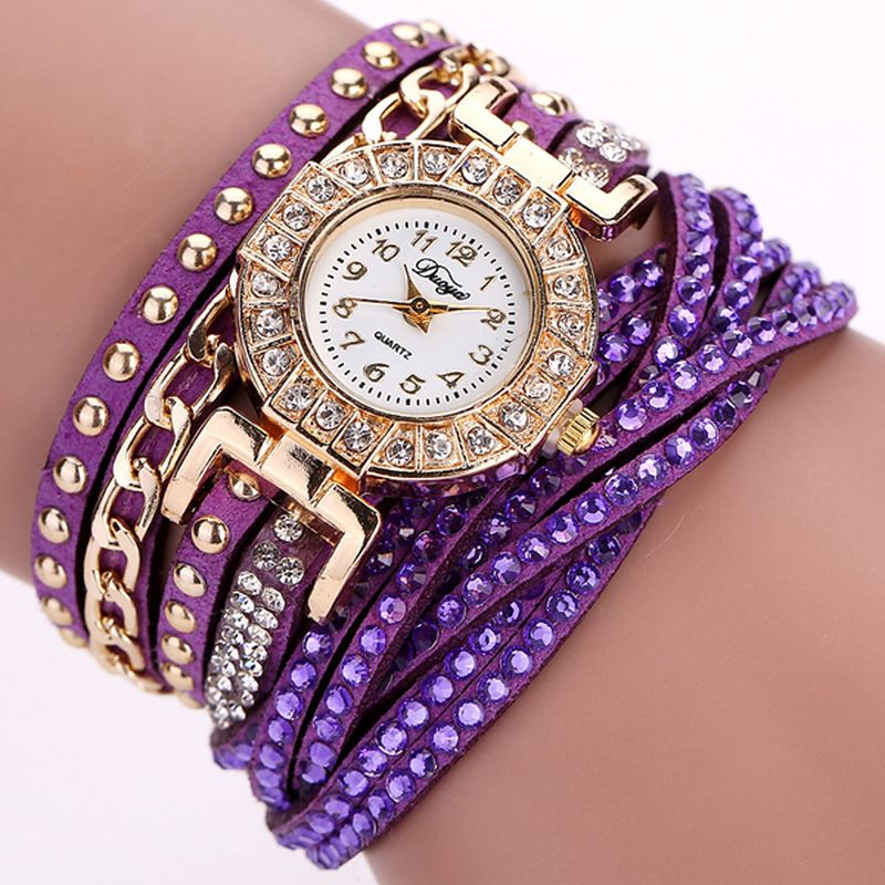 Luxe Nation Style Crystal Gouden Armband Horloge Dames Vintage Quartz Horloges