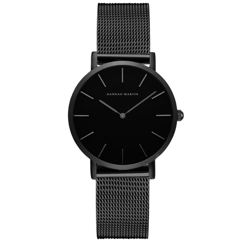 Mode Casual Eenvoudige Grote Wijzerplaat Stalen Mesh Band Waterdicht Dames Quartz Horloge