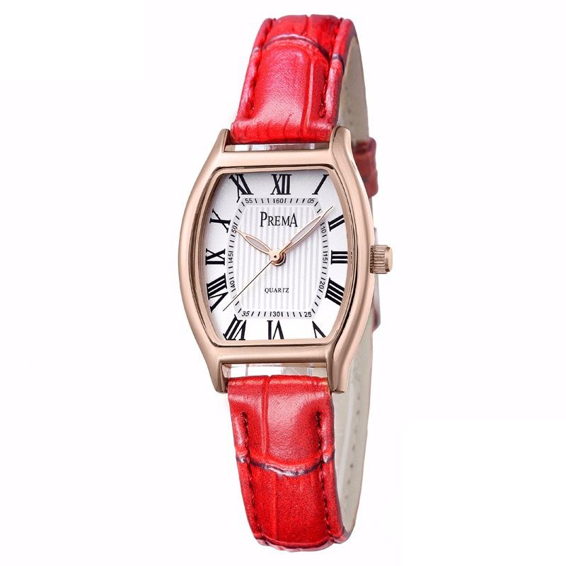 Mode Casual Romeinse Cijfers Pu Lederen Band Dames Quartz Horloge Polshorloge