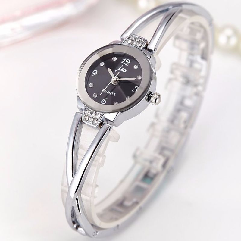 Mode Dames Stalen Armband Dames Jurk Waterdicht Quartz Horloge