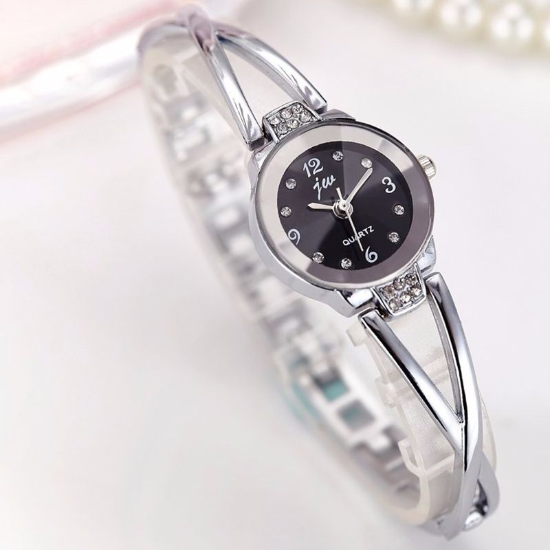 Mode Dames Stalen Armband Dames Jurk Waterdicht Quartz Horloge
