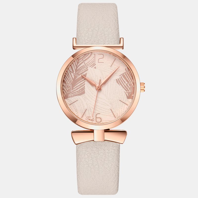 Modieuze Grappige Trendy Dames Horloges Boom Patroon Wijzerplaat Rose Gouden Kast Lederen Band Quartz Horloge