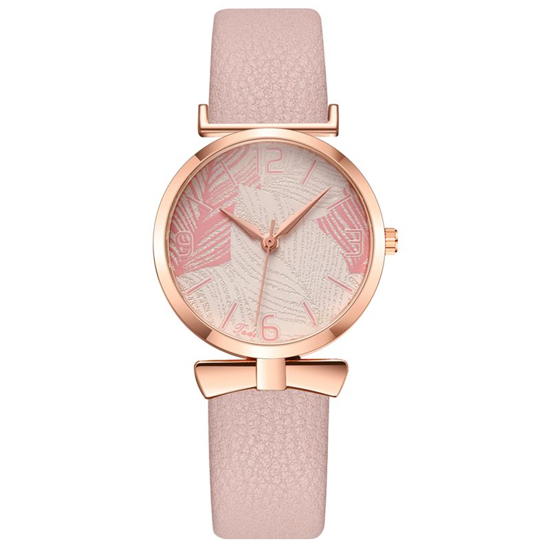 Modieuze Grappige Trendy Dames Horloges Boom Patroon Wijzerplaat Rose Gouden Kast Lederen Band Quartz Horloge