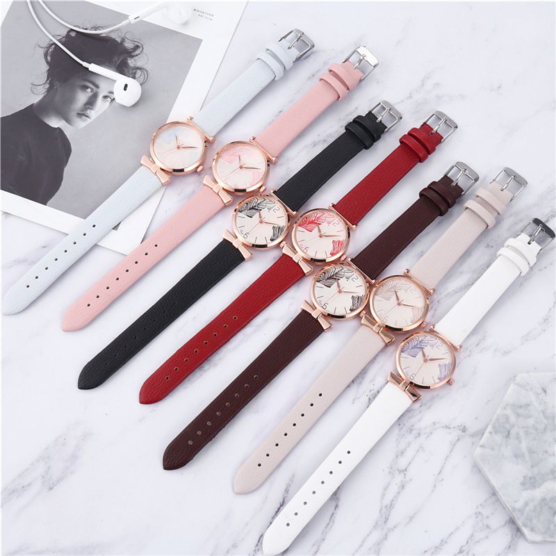 Modieuze Grappige Trendy Dames Horloges Boom Patroon Wijzerplaat Rose Gouden Kast Lederen Band Quartz Horloge