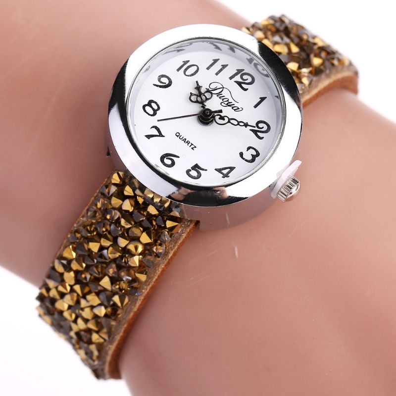 Retro-stijl Dames Armband Horloge Cadeau Lederen Band Quartz Horloges