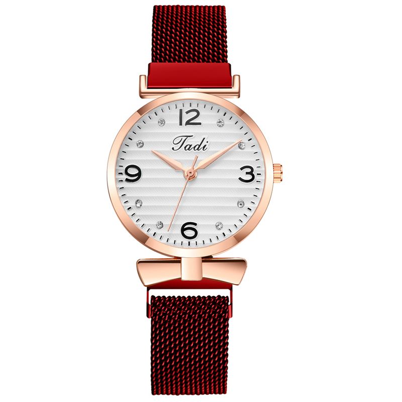 Trendy Eenvoudig Elegant Ontwerp Wilde Dameshorloges Mesh Band Rose Gouden Kast Quartz Horloge