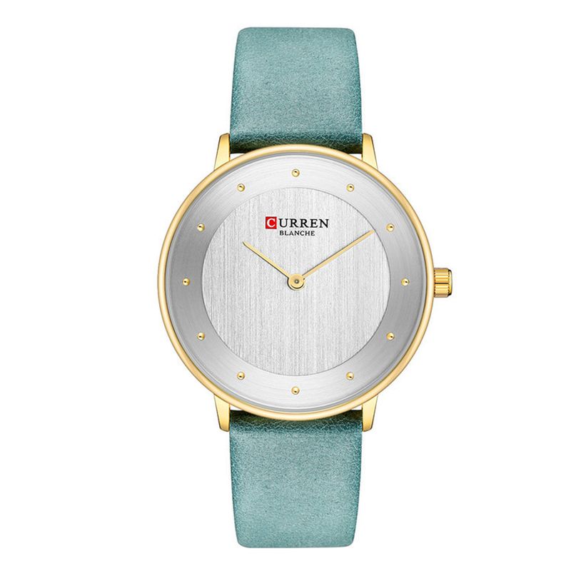 Ultradunne Wijzerplaat Casual Stijl Quartz Horloge Lederen Band Zakelijk Dameshorloge