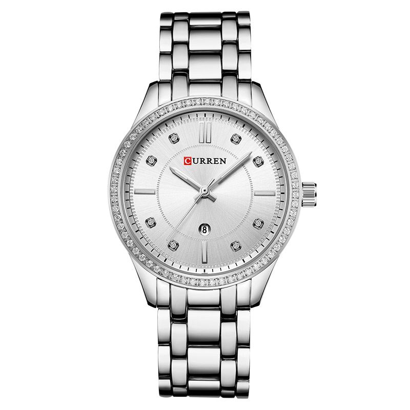 Waterdicht Crystal Elegant Design Dames Polshorloge Datumweergave Quartz Horloge