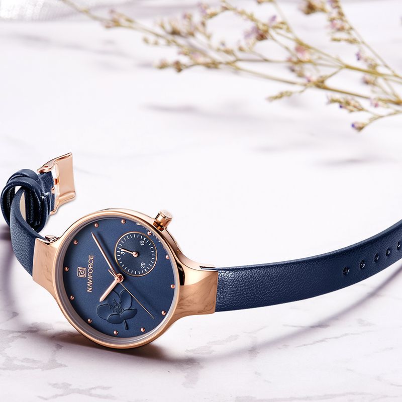 Waterdichte Elegante Dames Polshorloge Lederen Band Quartz Horloge