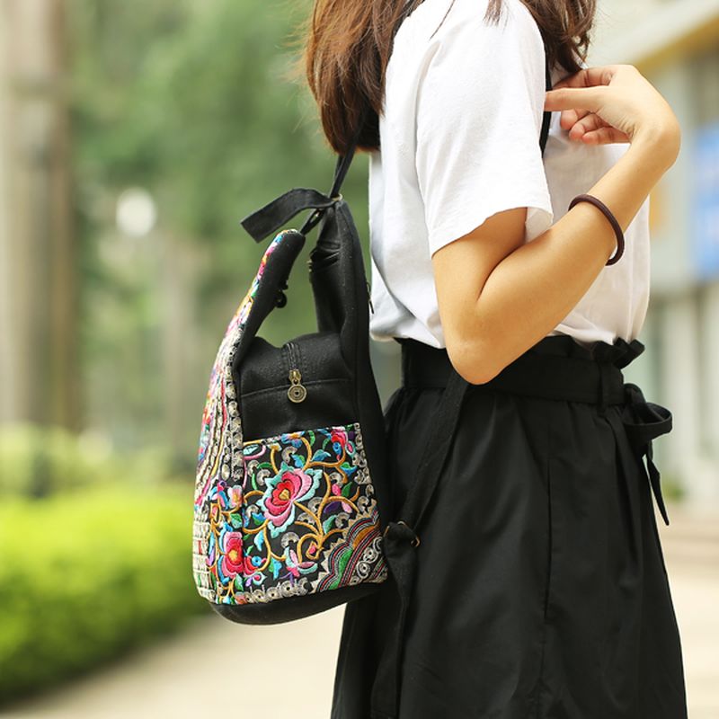 Creatieve Rugzak Met Borduurwerk In Nationale Stijl Voor Dames