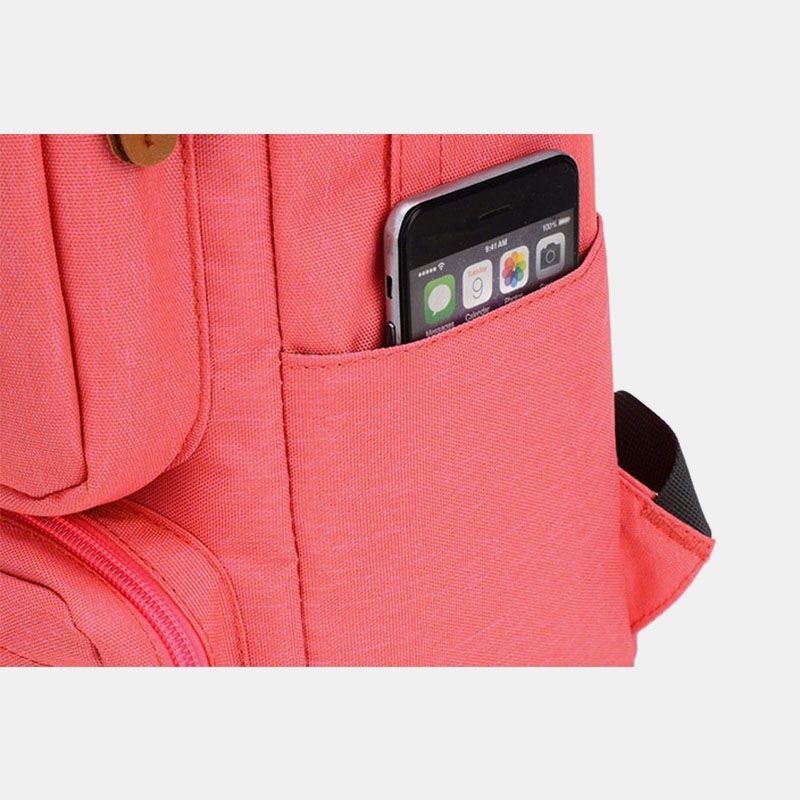 Heren Damesmode Grote Capaciteit Multi-pocket Pure Color Rugzak