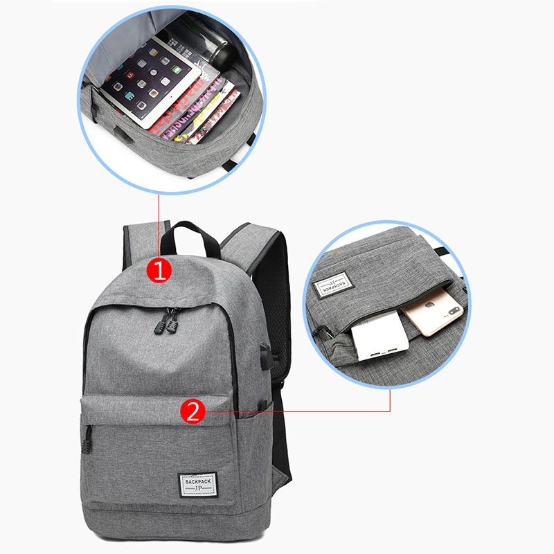 Heren Grote Capaciteit Waterdichte Multi-layer Usb Oxford Lichtgewicht Rugzak Outdoor Bag