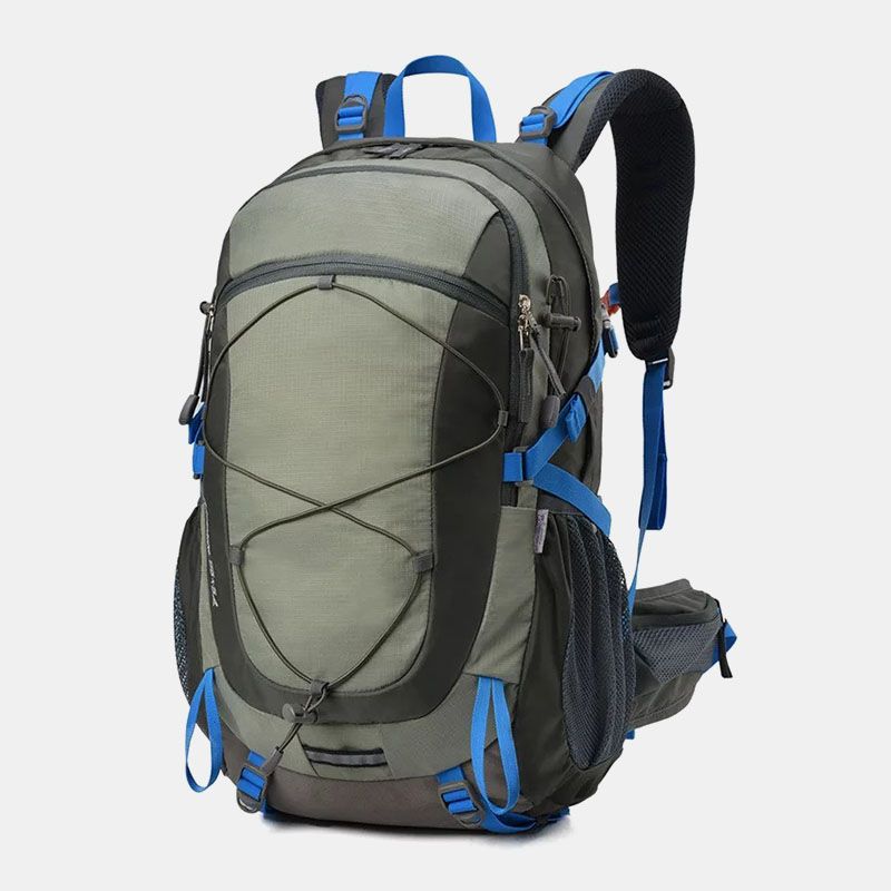 Mannen 40l Ademende Multi-pocket Waterzak Magazijn Ontwerp Rugzak Outdoor Reizen Wandelen Camping Tas Met Regenhoes