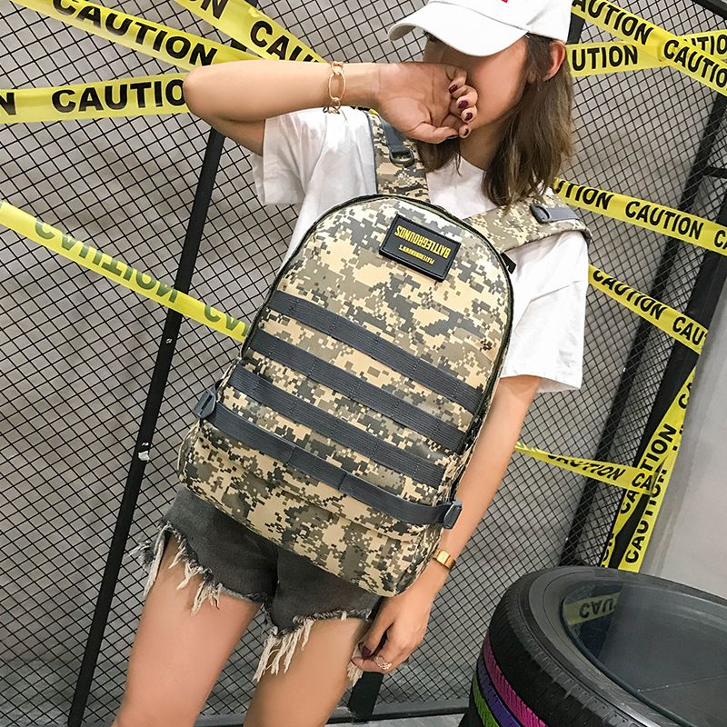 Unisex Camouflage Oxford Doek Student Schooltas Mode Game Trend Rugzak