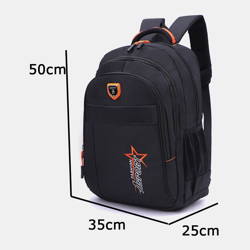 Unisex Nylon Multi-lagen Grote Capaciteit Effen Kleur Schooltas Reisrugzak