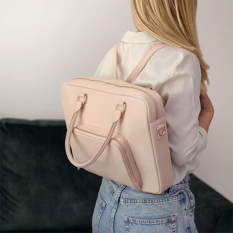 Vrouwen Multi-carry Multifunctionele Rugzak Mode Toevallige Grote Capaciteit 14 Inch Laptoptas Schoudertas Crossbody Tas Handtas